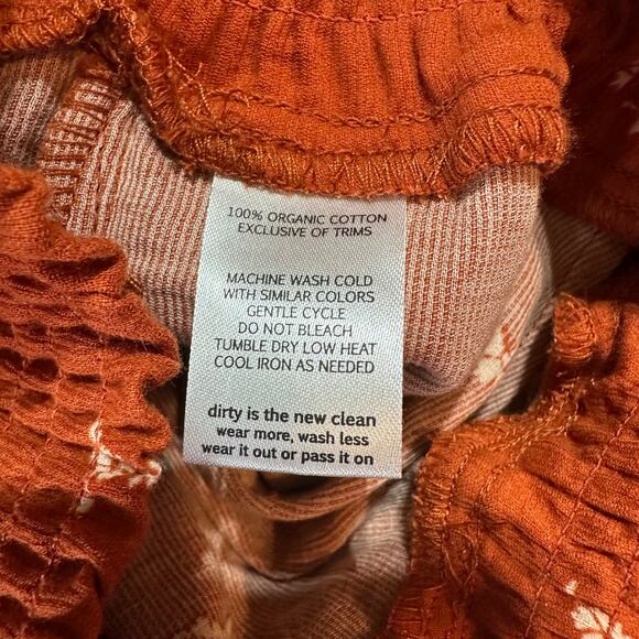 Toad&Co Manzana Tiered Skirt Rust Ditsy Print Size M 100% Organic Cotton - Picture 3 of 7